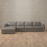 Top Grain Leather::4 Seater- Right Facing with Chaise  Product Gallery  Stone Top Grain Leather