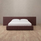 Performance Leather Burgundy — Extended Headboard
