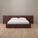 Performance Leather Burgundy — Extended Headboard