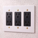 White with Brass::3 Gang::Standard