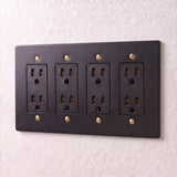 Night Black with Brass::4 Gang::Standard