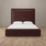 Performance Leather Burgundy — Full Height Headboard