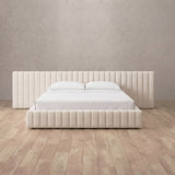 Linen Blend Off White — Extended Headboard