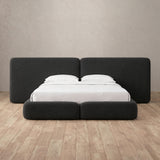 Boucle Smoke — Extended Headboard
