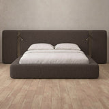 Linen Blend Truffle — Extended Headboard with Integrated Lighting