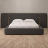 Linen Blend Smoke — Extended Headboard with Integrated Lighting