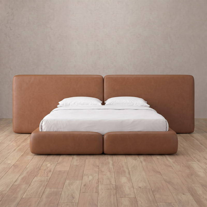 Nolan Bed — Performance Leather Cognac