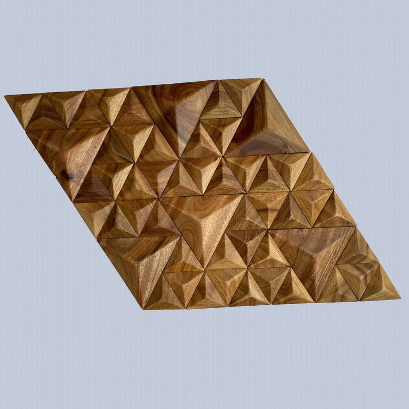Parallelepiped Wood Mosaic Wall Panel – Articture