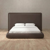 Performance Leather Truffle — Full Height Headboard