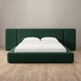 Boucle Forest Green — Extended Headboard