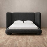 Boucle Smoke — Extended Headboard