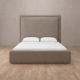 Performance Leather Taupe — Full Height Headboard