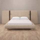 Linen Blend Latte — Extended Headboard with Integrated Lighting