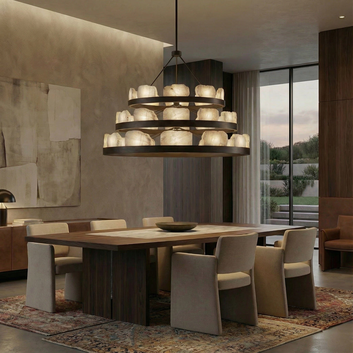 Relic Stone Rectangular Chandelier — lifestyle