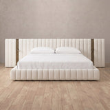 Performance Leather Off White — Extended Headboard with Integrated Lighting