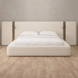 Linen Blend Cream — Extended Headboard with Integrated Lighting