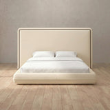 Performance Leather Cream — Full Height Headboard