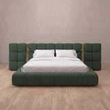 Linen Blend Forest Green — Extended Headboard with Integrated Lighting