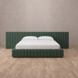 Linen Blend Forest Green — Extended Headboard