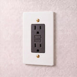 White with Brass::1 Gang::GFCI