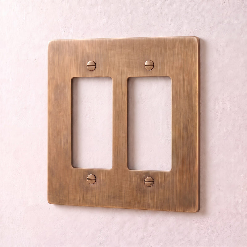 Brass Wall Plate — 2 Gang · Brass