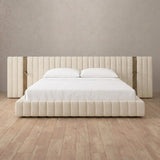 Linen Blend Cream — Extended Headboard with Integrated Lighting