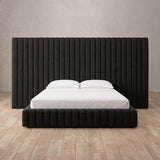 Boucle Charcoal — Full Height Headboard