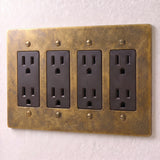 Vintage Brass with Patina::4 Gang::Standard