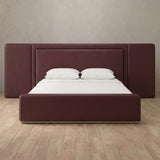 Performance Leather Burgundy — Extended Headboard