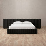 Boucle Charcoal — Extended Headboard