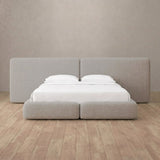 Linen Blend Pewter — Extended Headboard