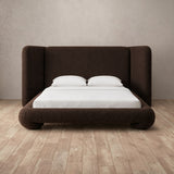 Boucle Espresso — Extended Headboard