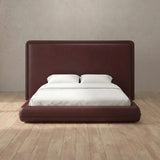 Performance Leather Burgundy — Full Height Headboard