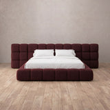Boucle Burgundy — Extended Headboard