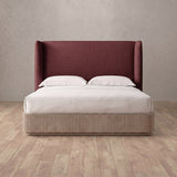Linen Blend Burgundy — Full Height Headboard