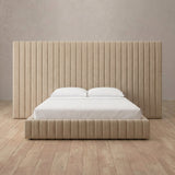 Linen Blend Latte — Full Height Headboard