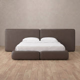 Performance Leather Truffle — Extended Headboard