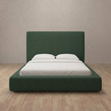 Linen Blend Forest Green — Full Height Headboard
