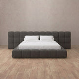 Linen Blend Smoke — Extended Headboard