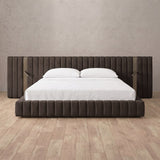 Linen Blend Truffle — Extended Headboard with Integrated Lighting