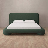 Linen Blend Forest Green — Full Height Headboard