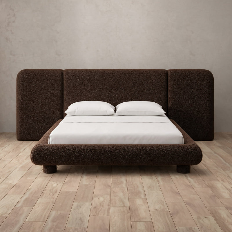 Milano Bed — Boucle Espresso