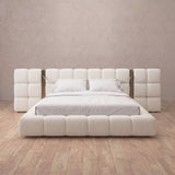 Performance Leather Off White — Extended Headboard with Integrated Lighting