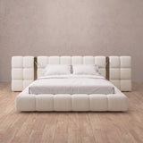 Performance Leather Off White — Extended Headboard with Integrated Lighting