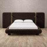 Boucle Espresso — Extended Headboard with Integrated Lighting