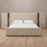 Linen Blend Linen — Extended Headboard with Integrated Lighting