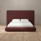 Linen Blend Burgundy — Full Height Headboard