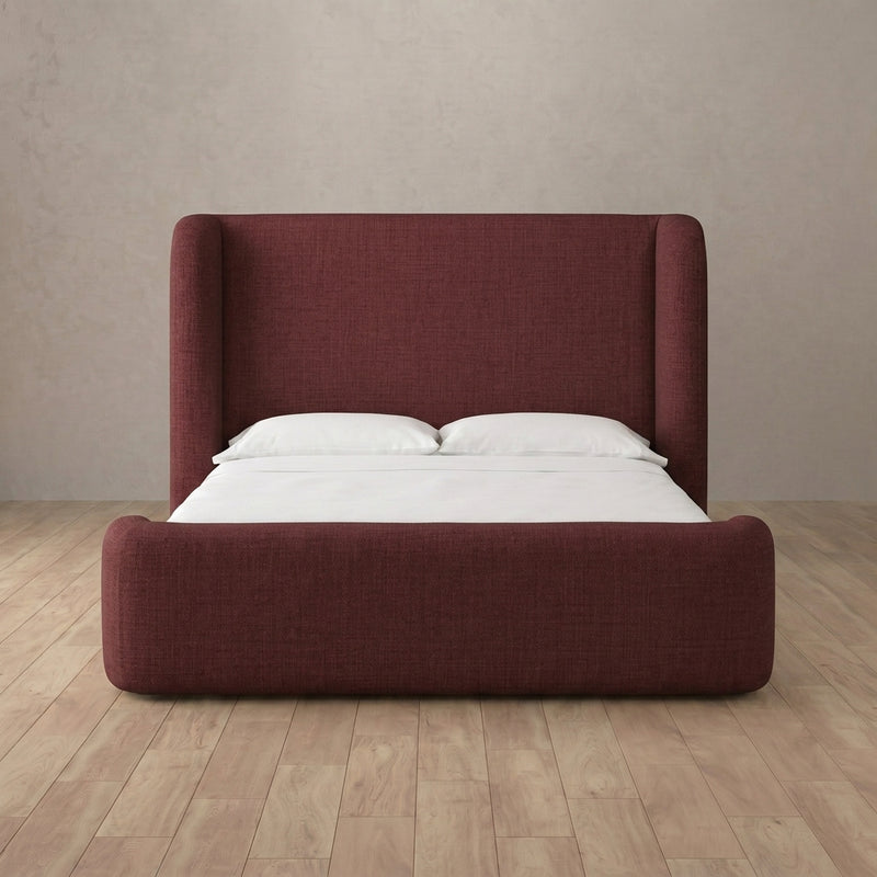 Brooks Bed — Linen Blend Burgundy