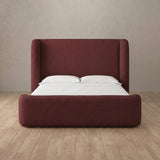 Linen Blend Burgundy — Full Height Headboard