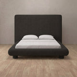 Linen Blend Charcoal — Full Height Headboard